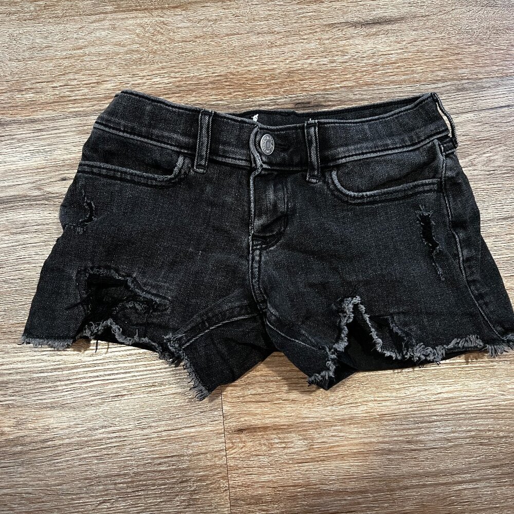 Abercrombie Kids Girls Low Rise Midi Shorts Black Size 7/8